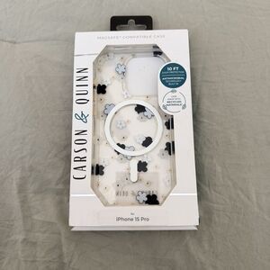 CARSON AND QUINN CQ MAGNETIC CASE FOR APPLE IPHONE 15 PRO CLASSIC DAISY NEW